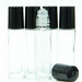 Rollerflesjes Glas 10ml Leeg 50 stuks Helder - Roll-on met RVS rollerbal, Zwarte dop