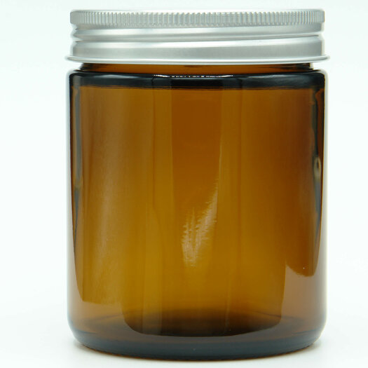 Lege Glazen Pot 250ml. Amber, bruinglas met Aluminium Schroefdeksel. Per Stuk te Bestellen. Ideaal voor DIY em Kaarsen