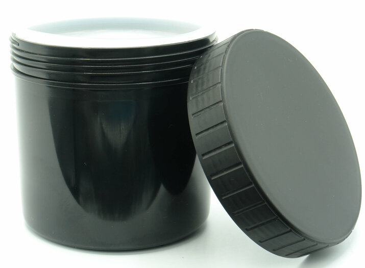 Lege, Zwarte Pot 500ml. Met Schroefdeksel. Per Stuk te Bestellen. Ideaal voor DIY