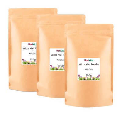 witte klei, kaolien poeder 3x200gr