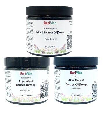 set marokkaanse zwarte zeep, sabon beldi