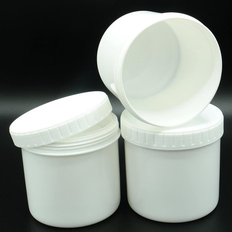 50x lege witte zalfpotten 500ml