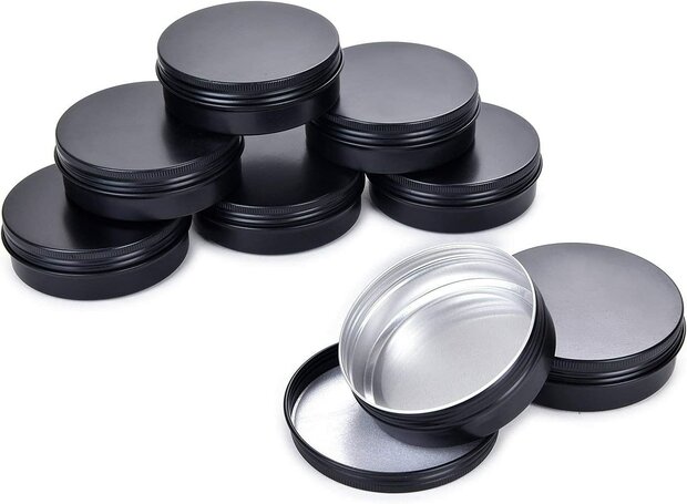 zwarte blikjes 100ml leeg mat 50 stuks