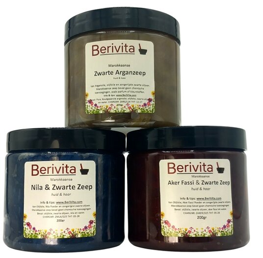 set marokkaanse zwarte zeep, sabon beldi