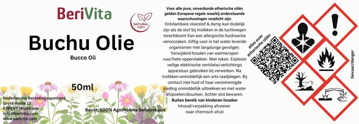buchu olie etiket
