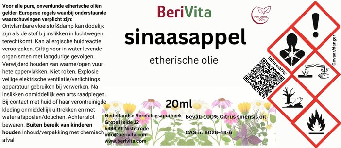 sinaasappelolie etiket