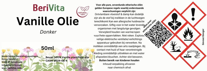 etiket vanille olie