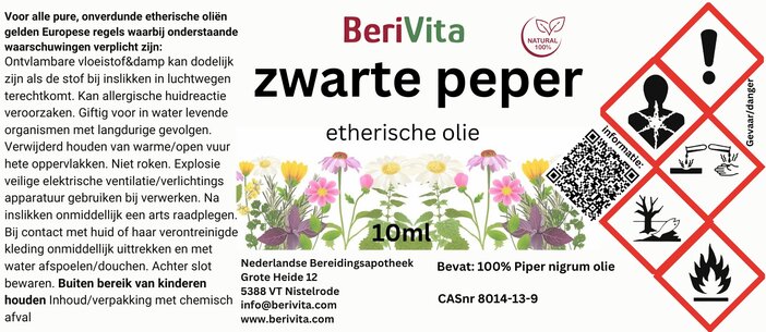 etiket zwarte peperolie