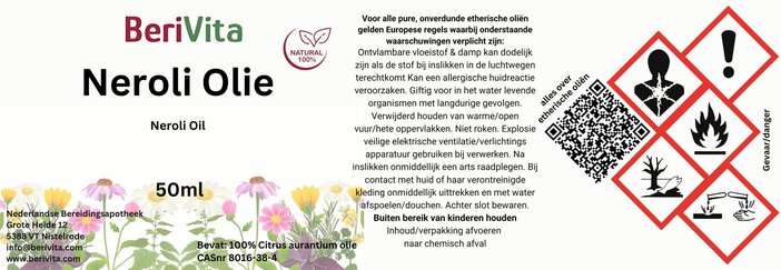 etiket neroli etherische olie 50ml