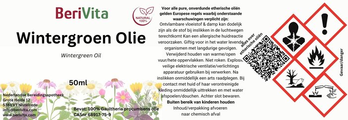 etiket Wintergreen Olie Wintergroen olie 50ml