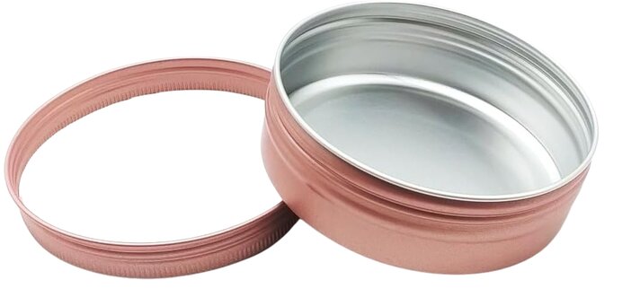 open leeg 100ml blikje roze goud mat