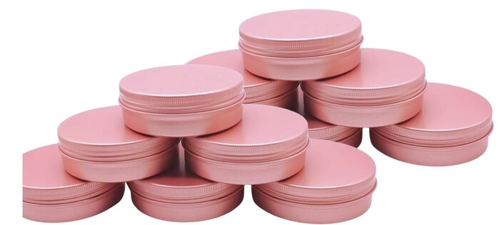 50x roze blikjes rose goud