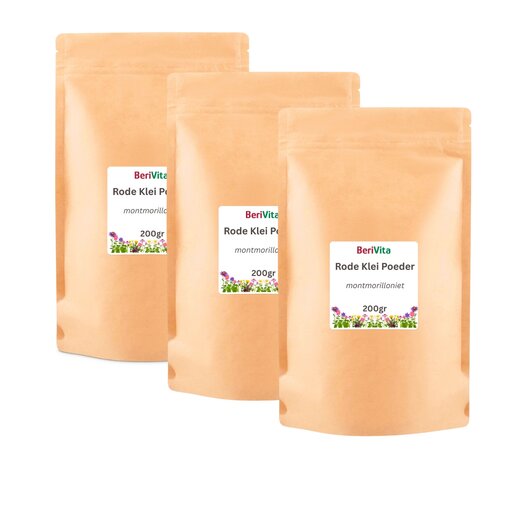 rode klei poeder 3x200gr