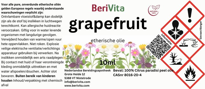 etiket grapefruitolie grape oil 10ml