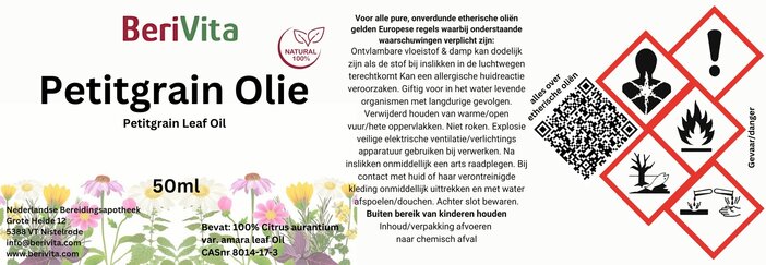 etiket petitgrain etherische olie 50ml