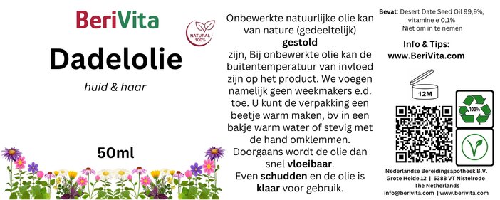 etiket dadelolie desertdate woestijn dadelolie 50ml