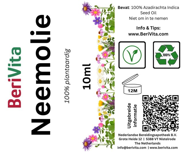 etiket neemolie puur huid roller