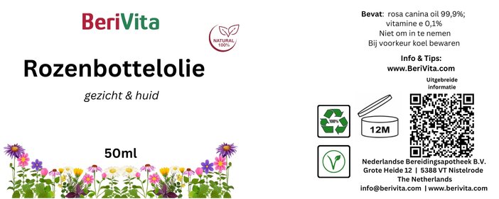 etiket rozenbottelolie rosehip 50ml