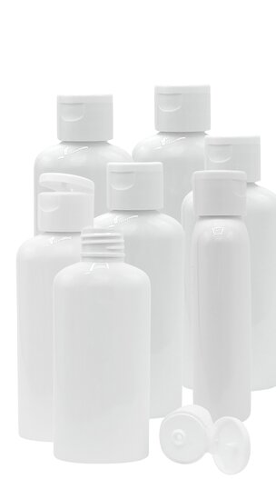 10x lege reisflesjes met klepdop 100ml wit
