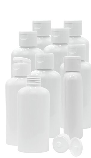 50x lege flesje 100ml wit