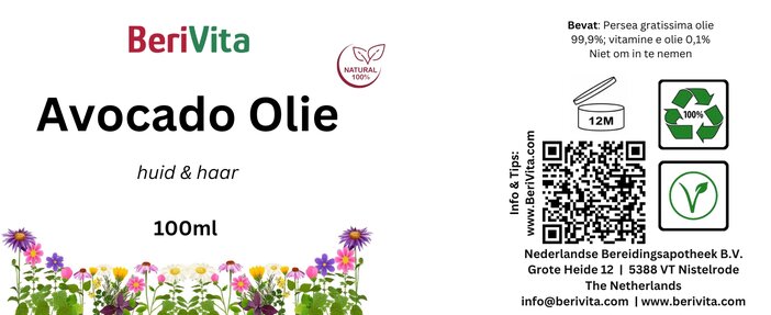etiket avocado olie