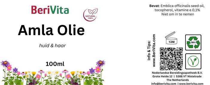 etiket amla olie puur huid haar 100ml