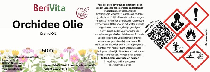 etiket orchidee etherische olie 50ml