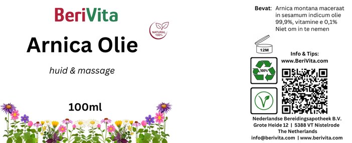 arnica olie etiket
