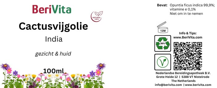 etiket cactusvijgolie 100ml
