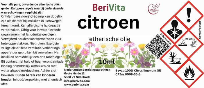 etiket citroenolie lemon 10ml