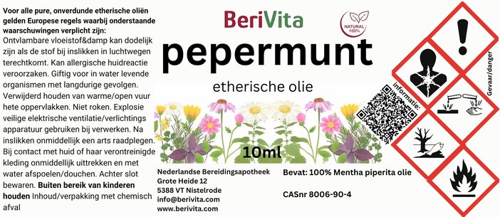 etiket pepermuntolie peppermint