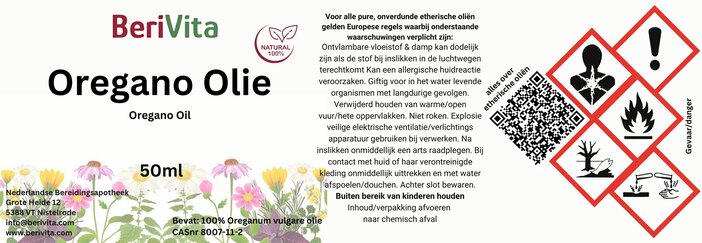 etiket oregano olie 50ml