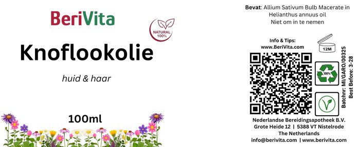 etiket knoflookolie 100ml