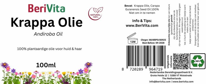 etiket krappa olie 100ml