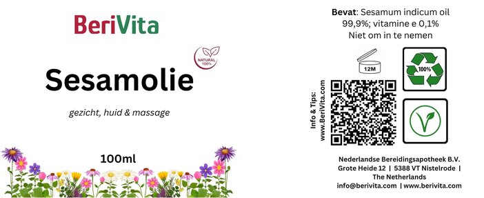 etiket sesamolie 100ml