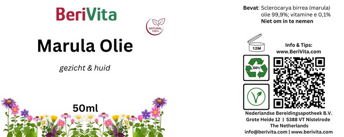 etiket marula olie puur koudgeperst 50ml