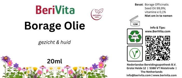 etiket borage olie 20ml