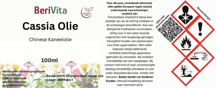 etiket cassia olie 100ml