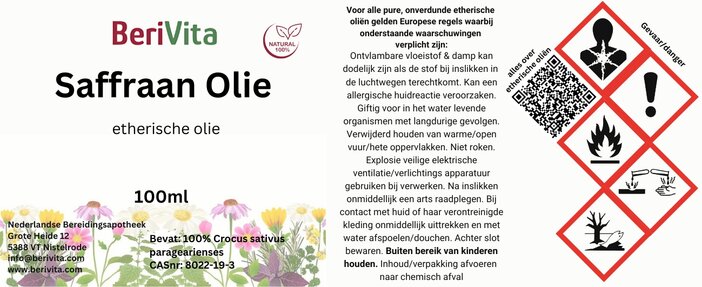 etiket saffraanolie 100ml