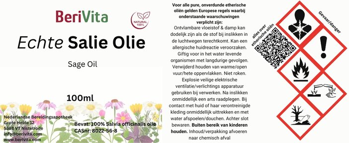 salie olie etiket 100ml