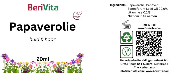 etiket papaverolie 20ml