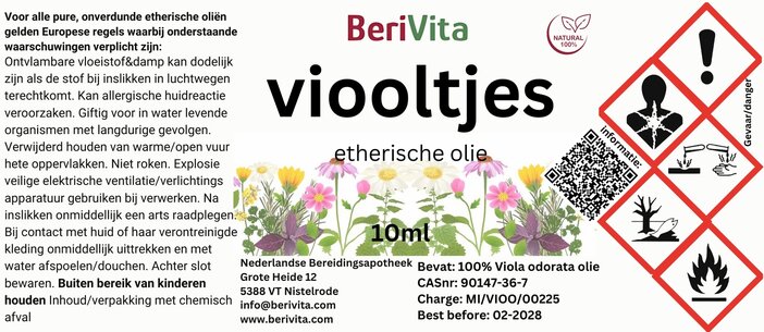 etiket viooltjes olie 10ml