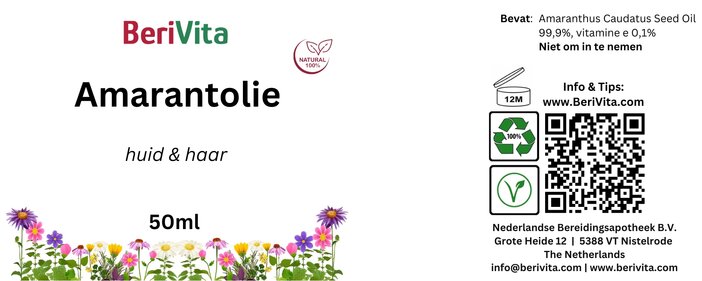 etiket amarantolie 50ml