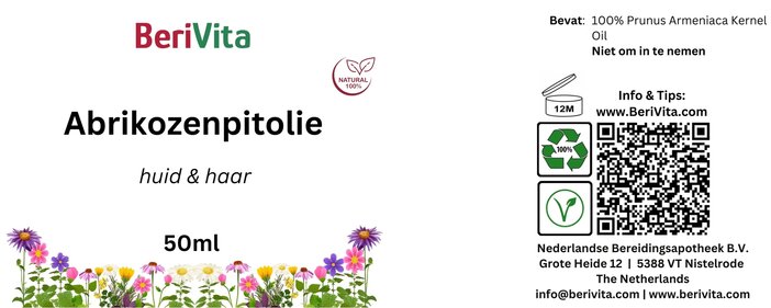etiket abrikozenpit olie 50ml