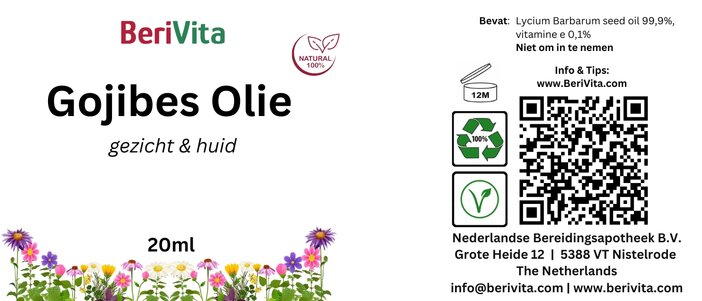etiket Goji olie 20ml