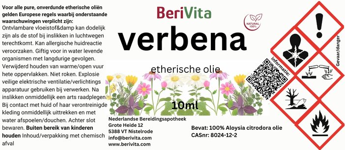verbena olie 10ml etiket