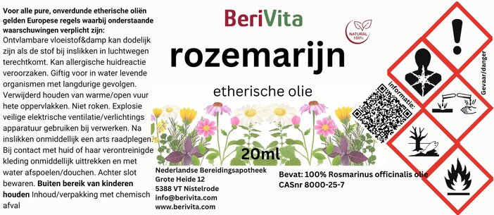 etiket rozemarijnolie 20ml