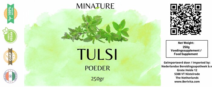 etiket tulsi poeder