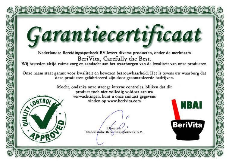 Natriumbicarbonaat Poeder certificaat