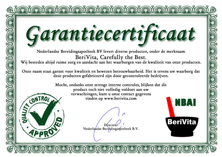Kerrieblad Poeder certificaat
